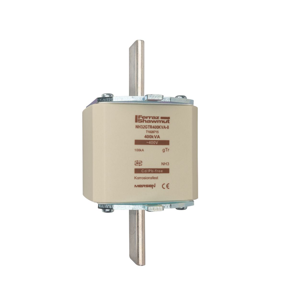 T1028715A - NH fuse-link gTr, 400VAC, size 3, 400KVA, top indicator/live tags